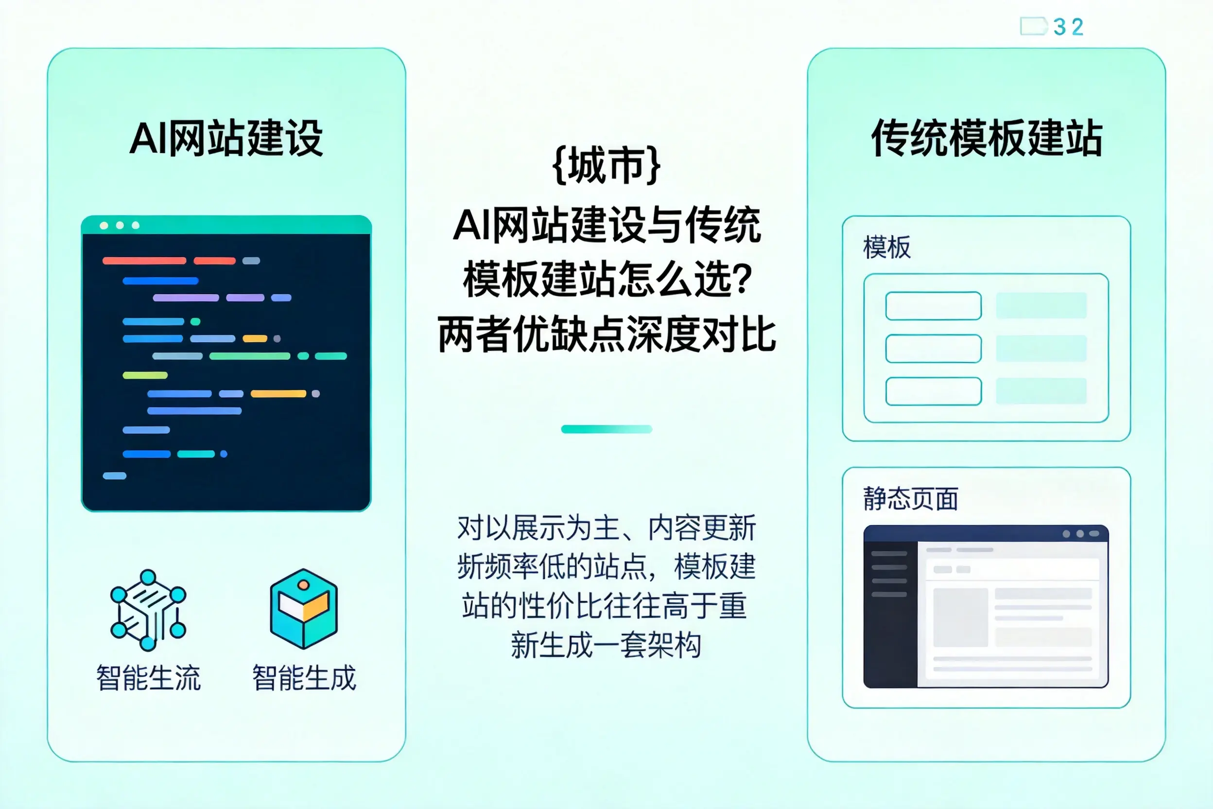 海北AI网站建设与传统模板建站怎么选?两者优缺点深度对比