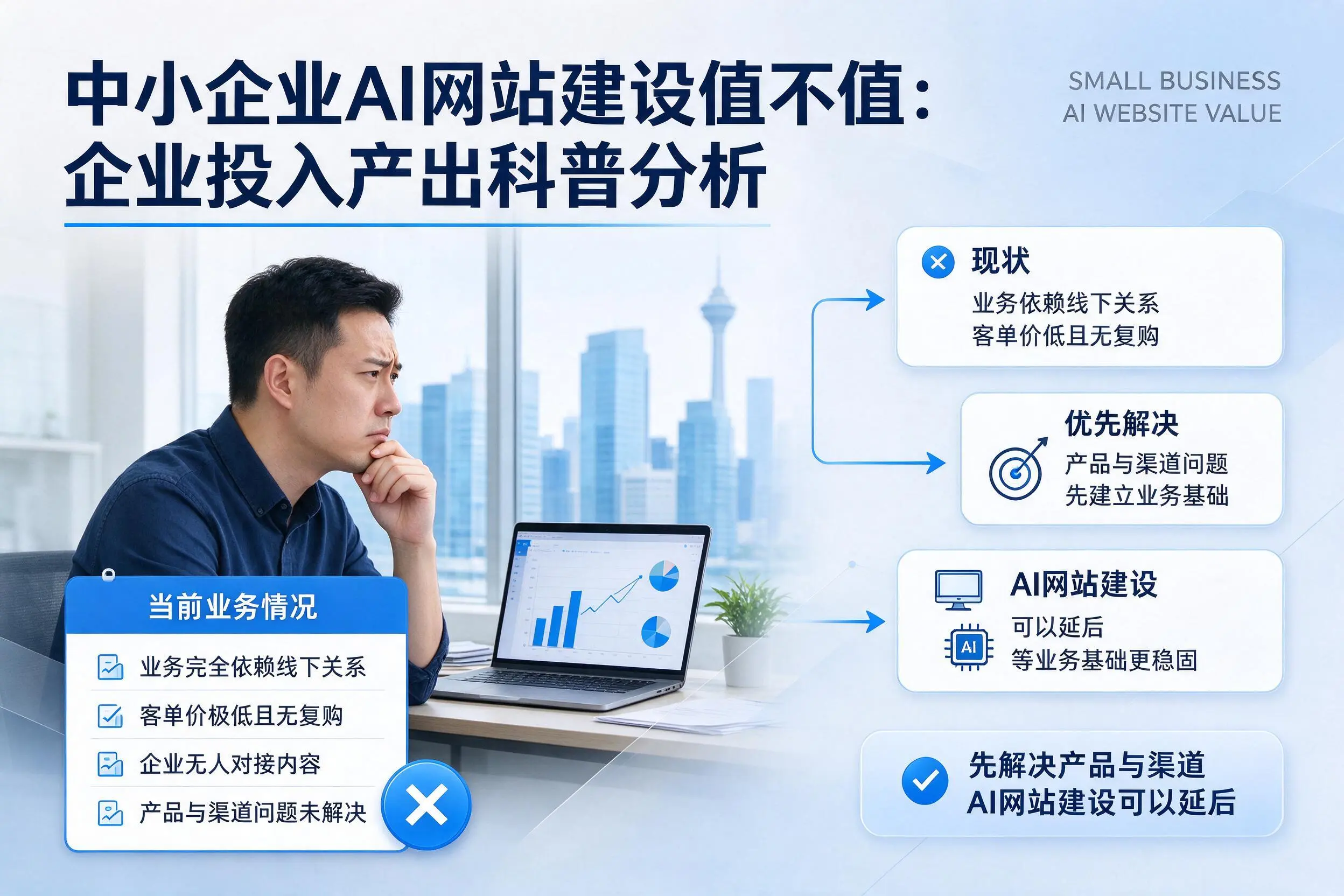 中小企业AI网站建设值不值：海北企业投入产出科普分析