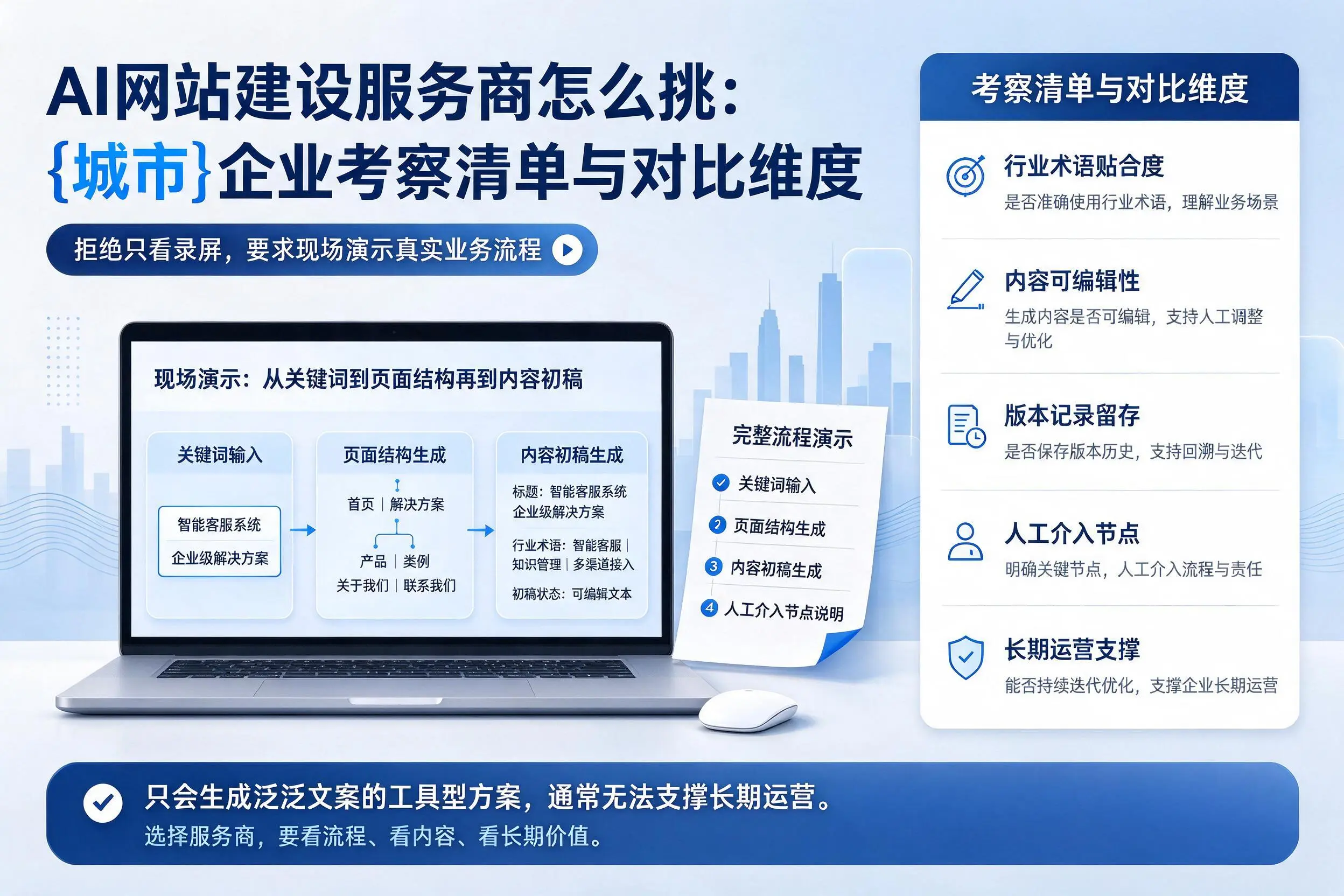AI网站建设服务商怎么挑:海北企业考察清单与对比维度