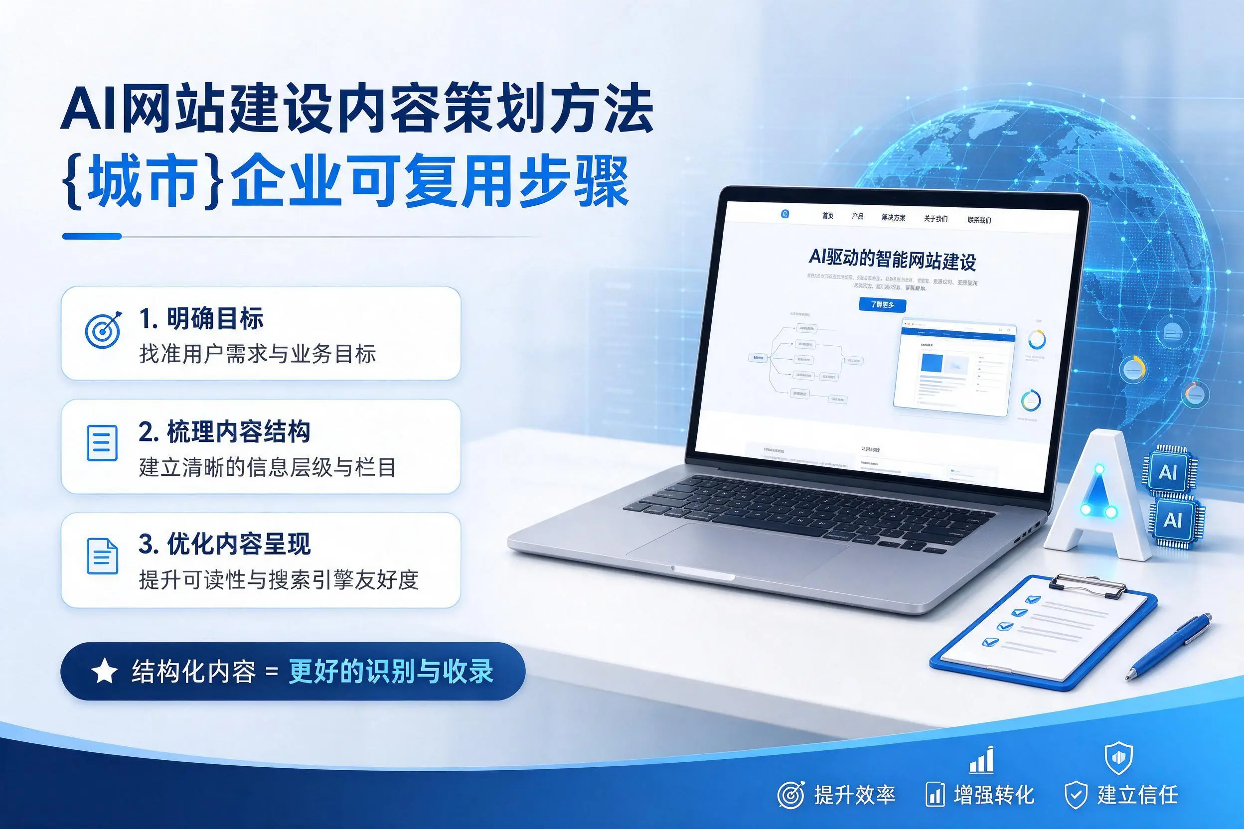 AI网站建设内容策划方法,海北企业可复用步骤